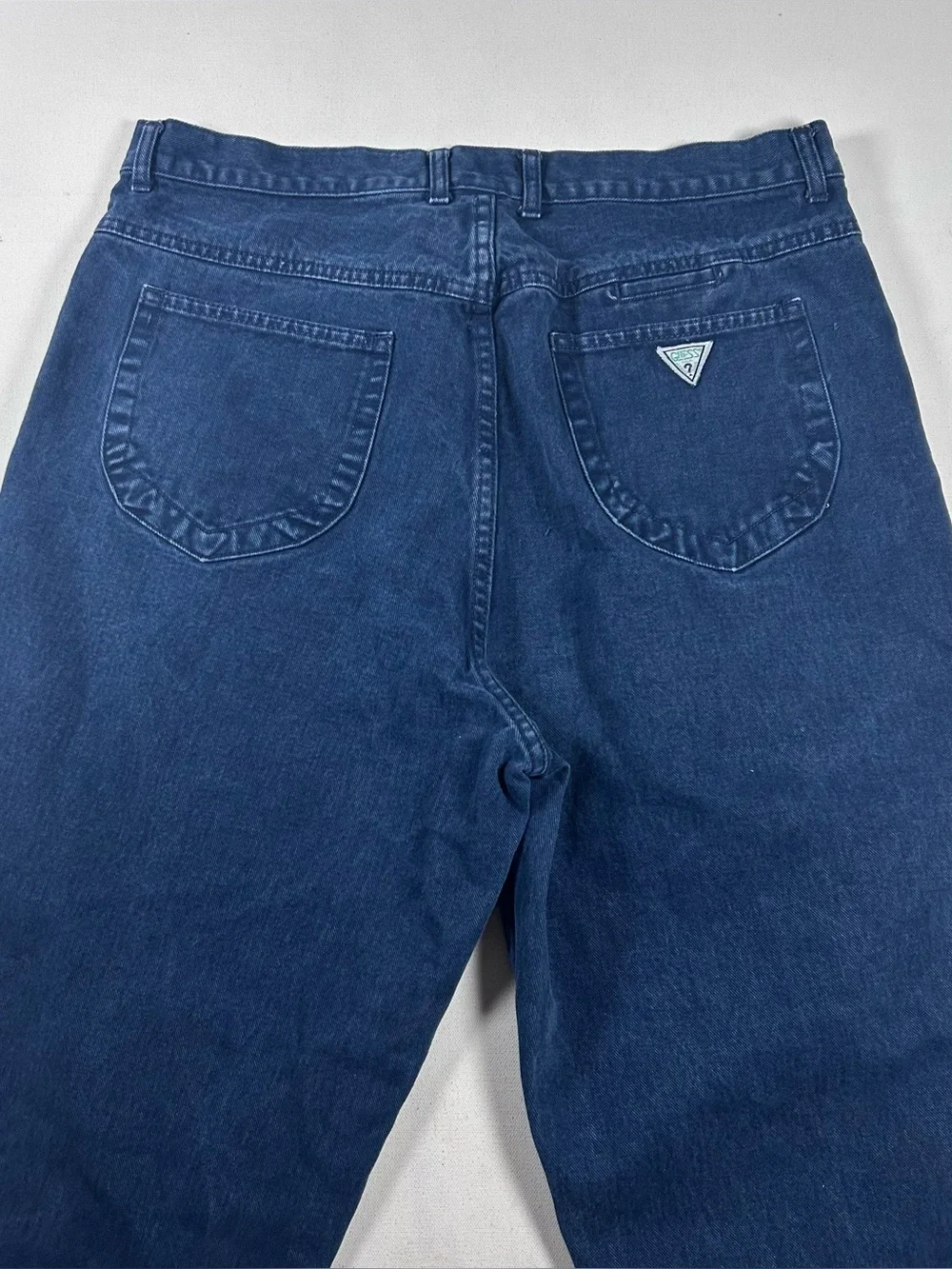 VTG 90s Guess USA Jeans Fits: 36X31 Baggy Taper Leg Mens Blue Unique Button Fly